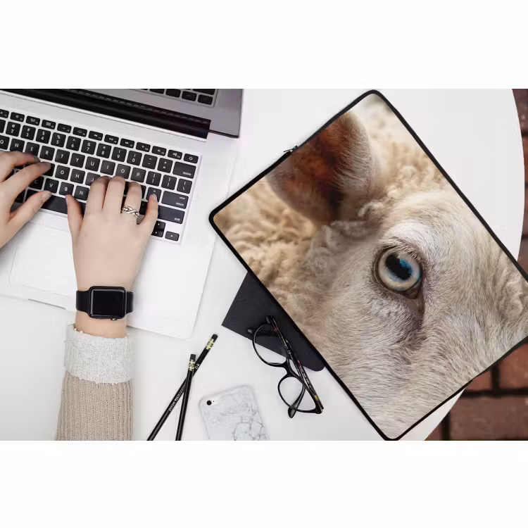 Laptophoes - Schaap - Oog - Wit — 3