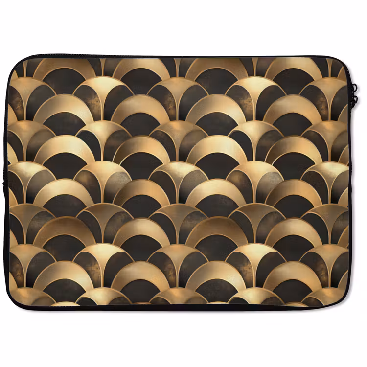 Laptophoes - Schubben - Structuur - Goud — 1