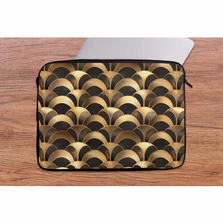 Laptophoes - Schubben - Structuur - Goud — 2