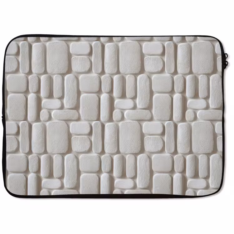 Laptophoes - Reliëf - Structuur - Wit — 1