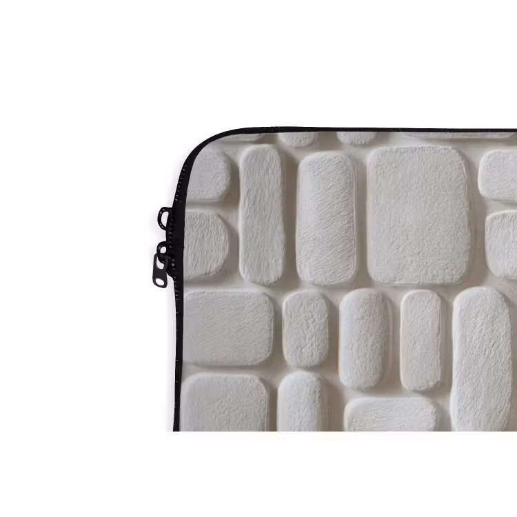 Laptophoes - Reliëf - Structuur - Wit — 6