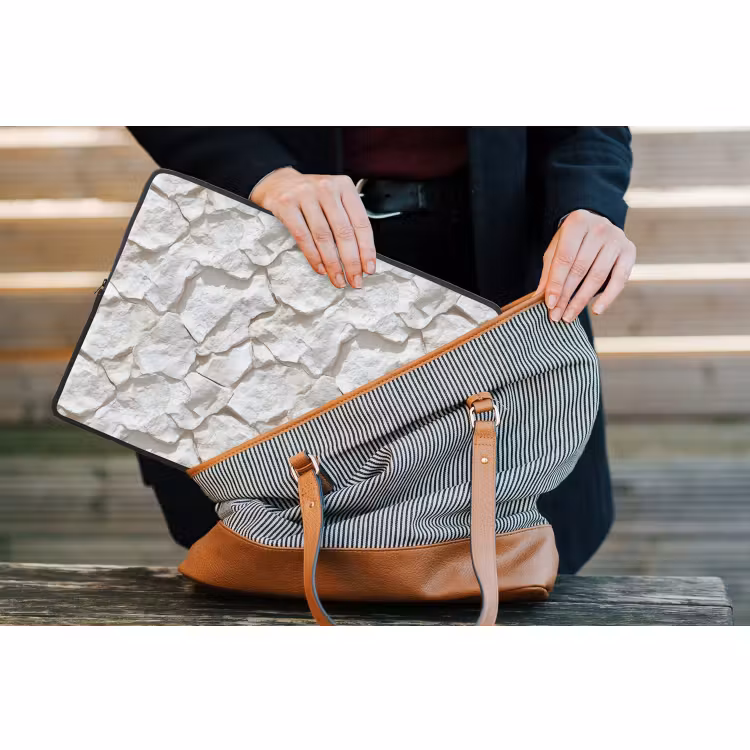 Laptophoes - Structuur - Rots - Wit — 4