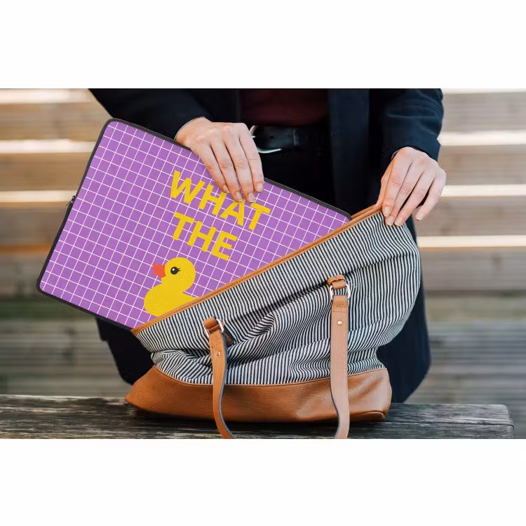 Laptophoes - Tekst - Eend - Paars — 4