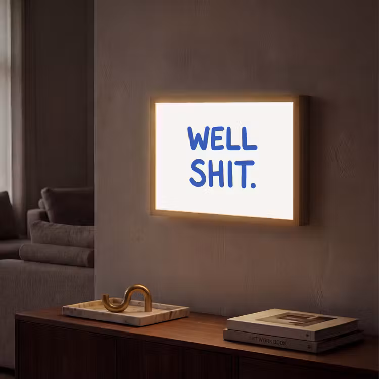 Lightbox - Wandlamp - Blauw - Quote - Wit — 2