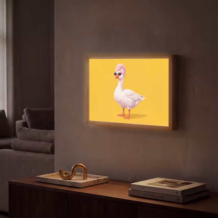 Lightbox - Wandlamp - Eend - Zonnebril - Geel — 2