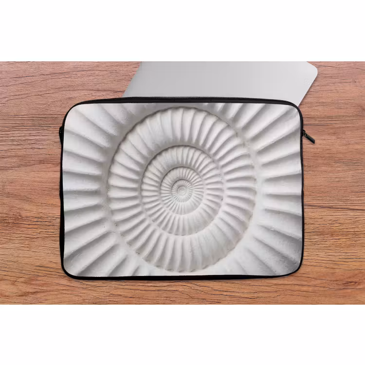 Laptophoes - Schelp - Spiraal - Wit — 2
