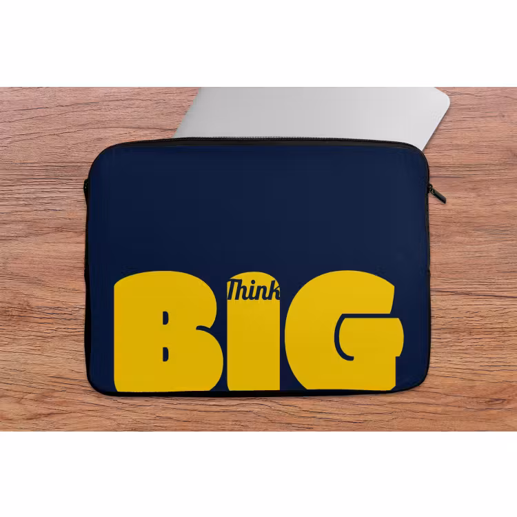 Laptophoes - Think big - Blauw - Geel — 2