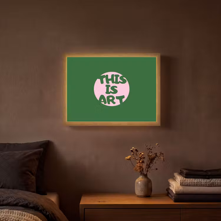 Lightbox - Wandlamp - Cirkel - Roze - Tekst - Art — 3