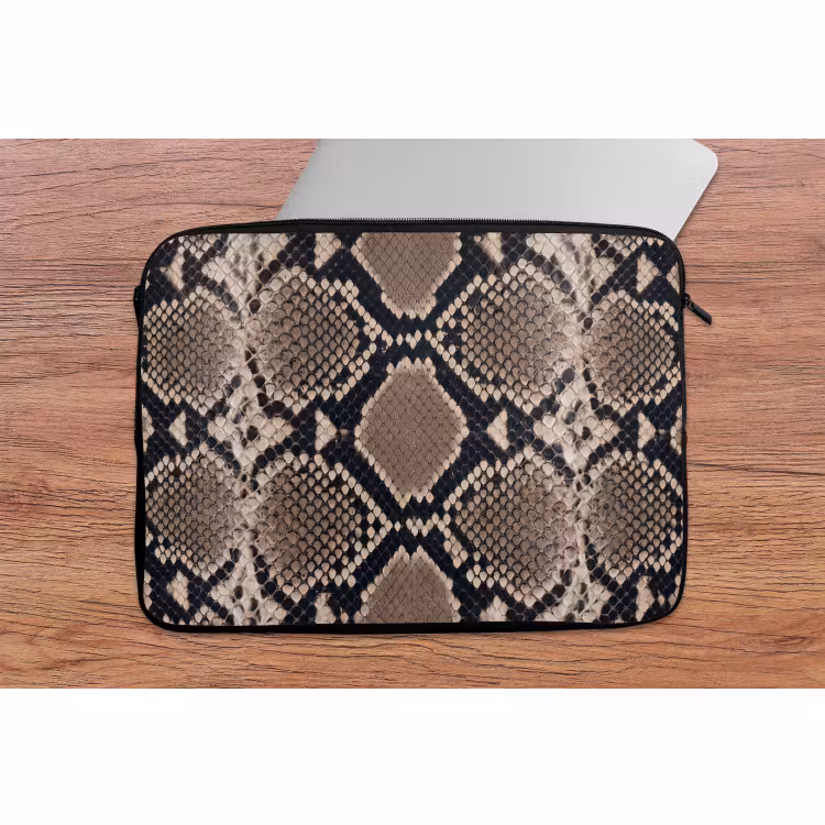 Laptophoes - Slangenprint - Python - Bruin — 2