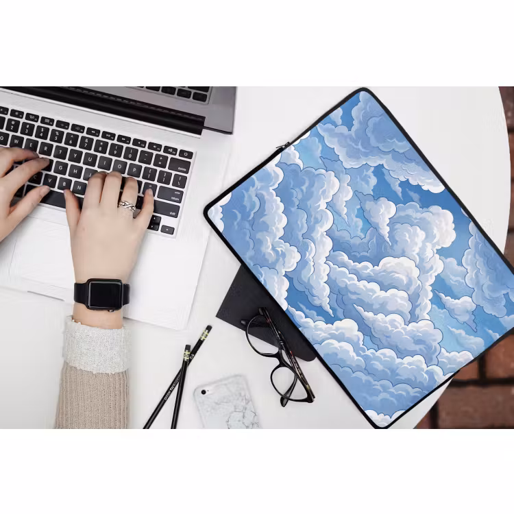 Laptophoes - Wolken - Hemel - Abstract - Wit — 3