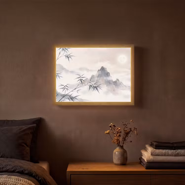 Lightbox - Wandlamp - Bamboe - Azië - Grijs — 3