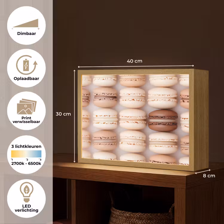 Lightbox - Wandlamp - Macarons - Beige - Bruin — 10