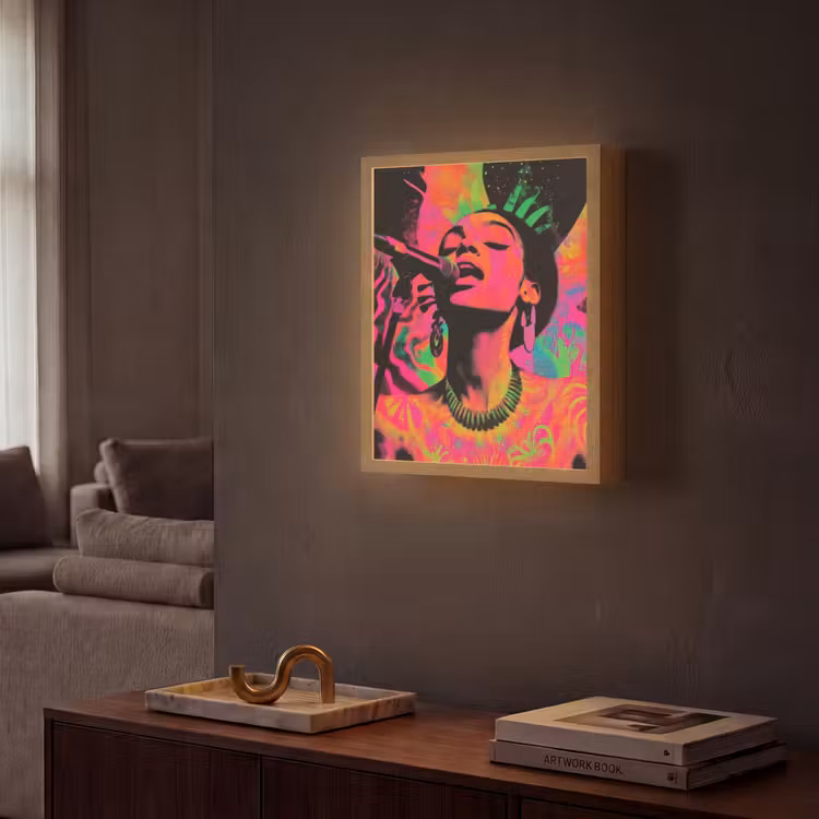 Lightbox - Wandlamp - Neon - Vrouw - Microfoon — 2