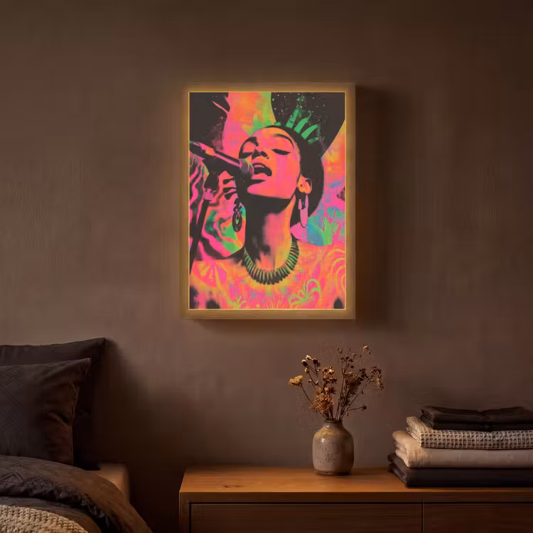 Lightbox - Wandlamp - Neon - Vrouw - Microfoon — 3