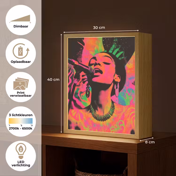 Lightbox - Wandlamp - Neon - Vrouw - Microfoon — 9