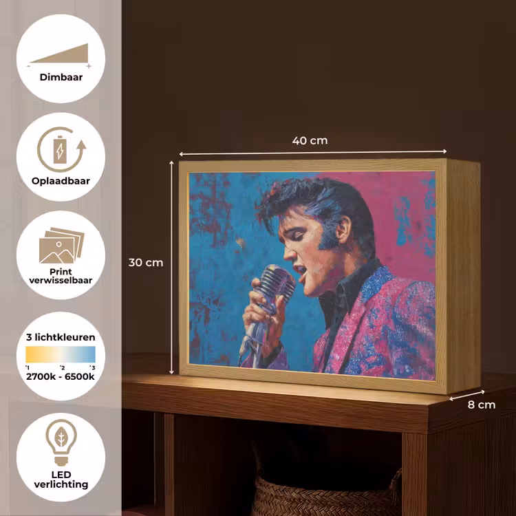 Lightbox - Wandlamp - Zingende man - Glitterjas - Microfoon — 10
