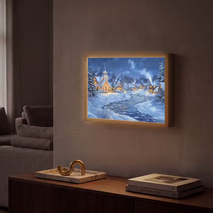 Lightbox - Wandlamp - Winteravond - Kerstdorp - Donker — 2