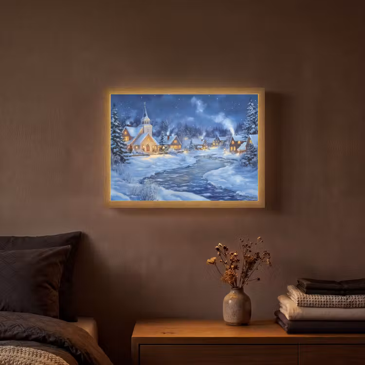 Lightbox - Wandlamp - Winteravond - Kerstdorp - Donker — 3