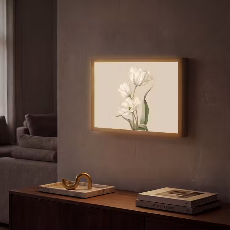 Lightbox - Wandlamp - Tulpen - Wit - Bladeren — 2