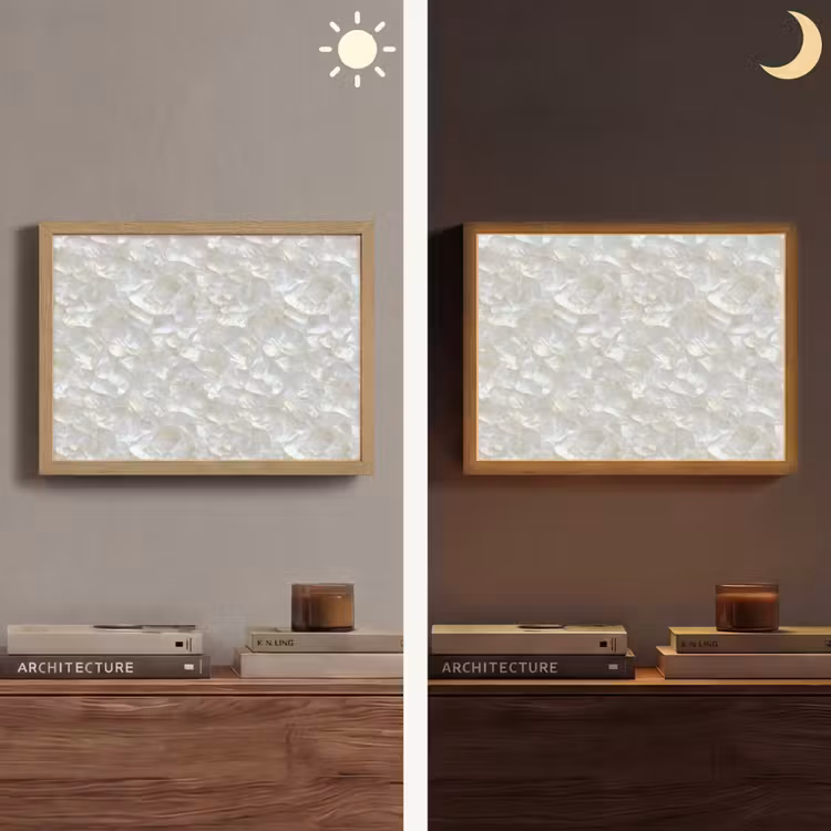 Lightbox - Wandlamp - Parelmoerglans - Wit - Schelp — 6