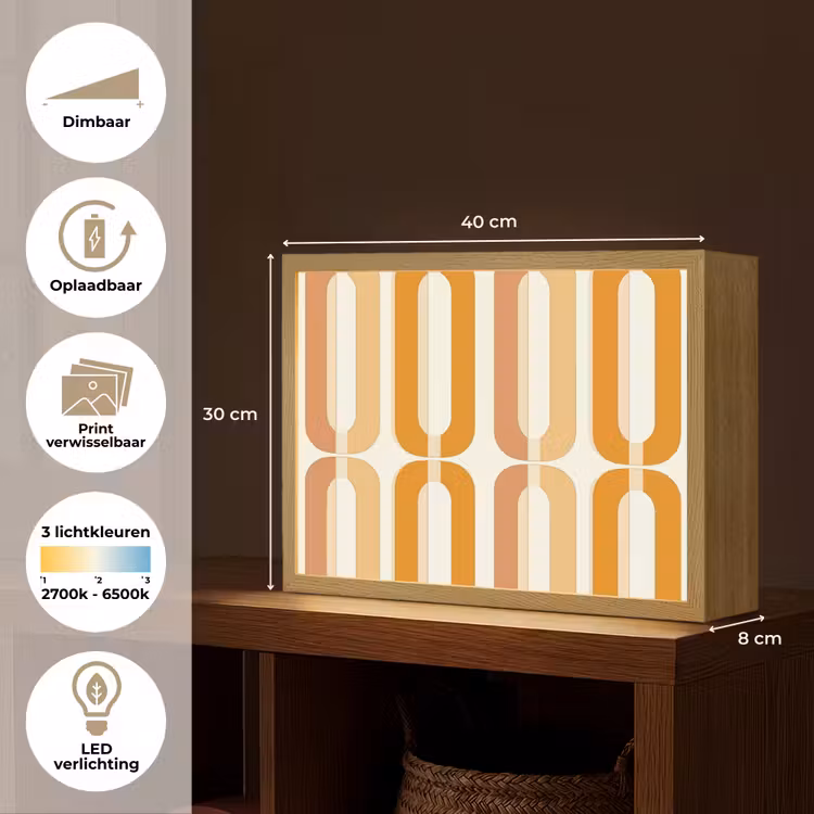 Lightbox - Wandlamp - U-vorm - Retro - Oranje — 10