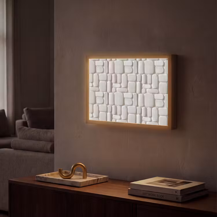 Lightbox - Wandlamp - Reliëf - Structuur - Wit — 2