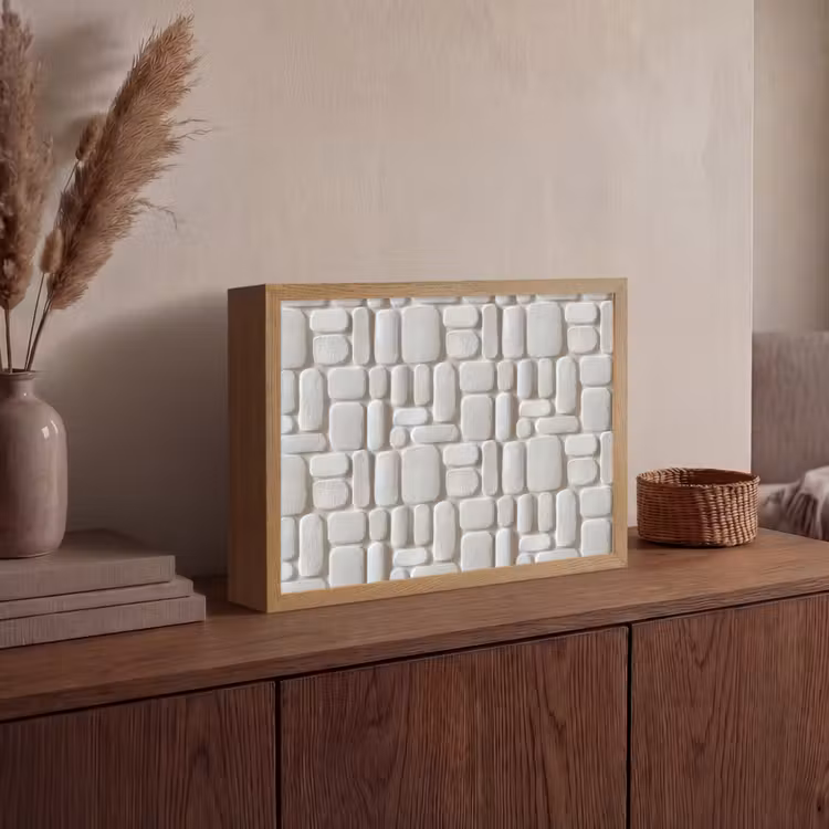 Lightbox - Wandlamp - Reliëf - Structuur - Wit — 4