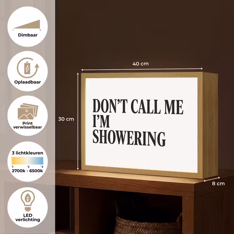 Lightbox - Wandlamp - Tekst - Modern - Zwart - Wit — 10