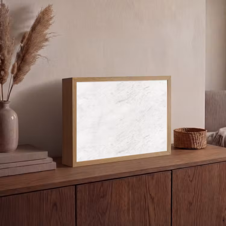 Lightbox - Wandlamp - Wit - Marmer - Grijze aders — 4