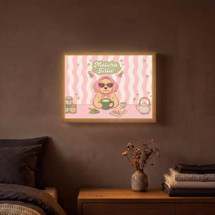 Lightbox - Wandlamp - Matcha - Hond - Roze - Groen — 3