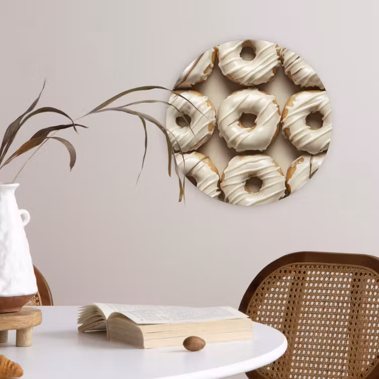 Muurcirkel - Donuts - Chocolade - Wit - Beige — 4