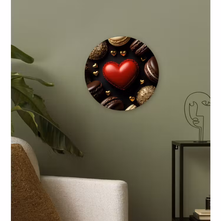 Muurcirkel - Macarons - Rood - Hart — 3