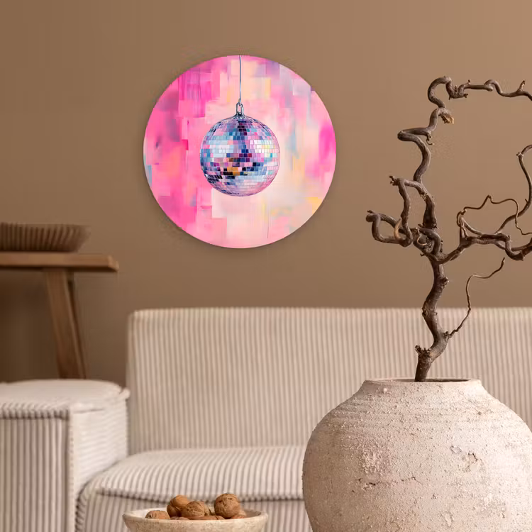 Muurcirkel - Discobal - Pink - Verf — 2