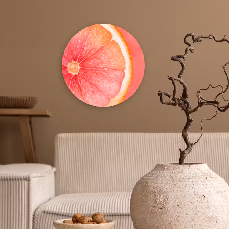 Muurcirkel - Grapefruit - Roze - Levendig — 2