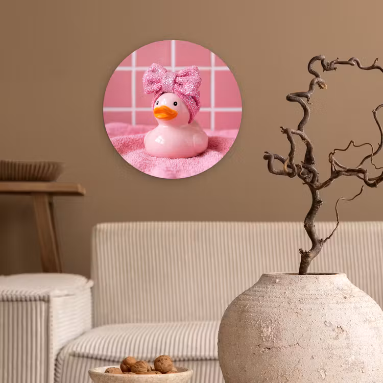 Muurcirkel - Badeend -Strik - Roze — 2