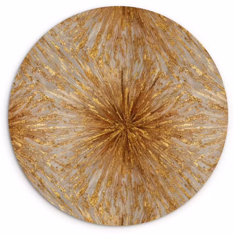 Muurcirkel - Explosie - Abstract - Goud - Wit — 1