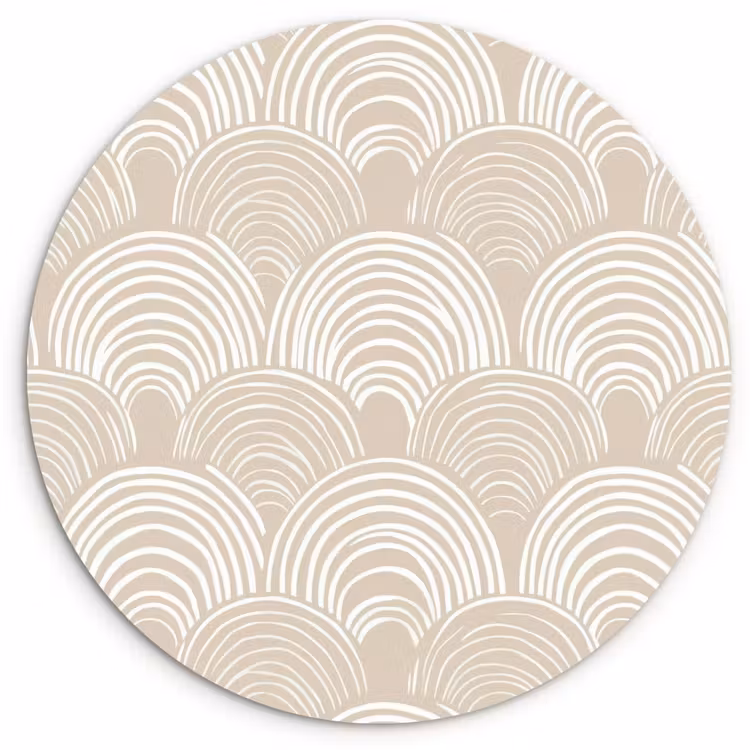 Muurcirkel - Golven - Structuur - Beige — 1