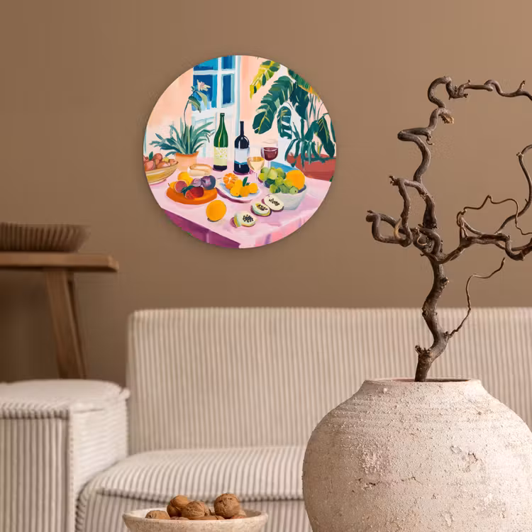 Muurcirkel - Tafel - Wijn - Fruit — 2