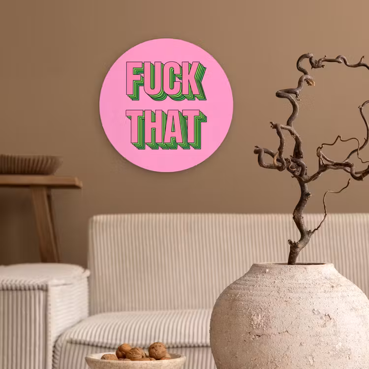 Muurcirkel - Tekst - Bold - Roze — 2