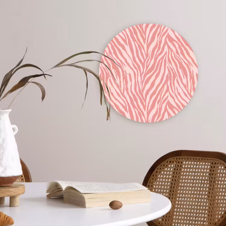 Muurcirkel - Zebra - Print - Roze — 4