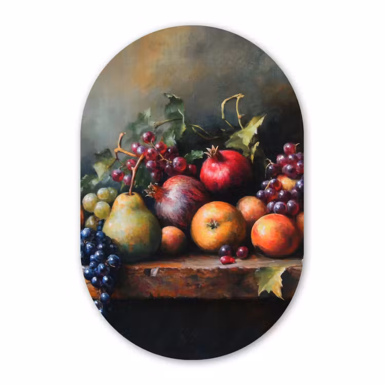 Muurovaal - Glas - Rustiek - Stilleven - Fruit — 1