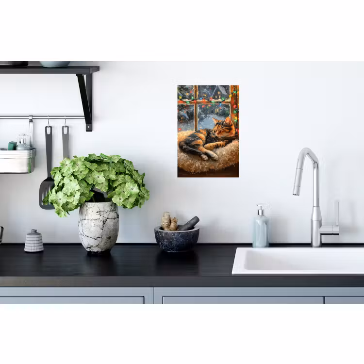 Muursticker - Kat - Kerst - Winter - Dier — 2