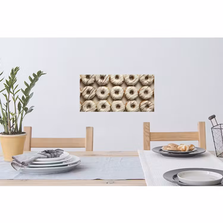 Muursticker - Donuts - Chocolade - Wit - Beige — 3