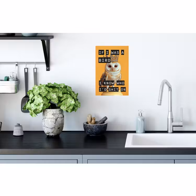 Muursticker - Geel - Uil - Vogel - Decoratie — 2