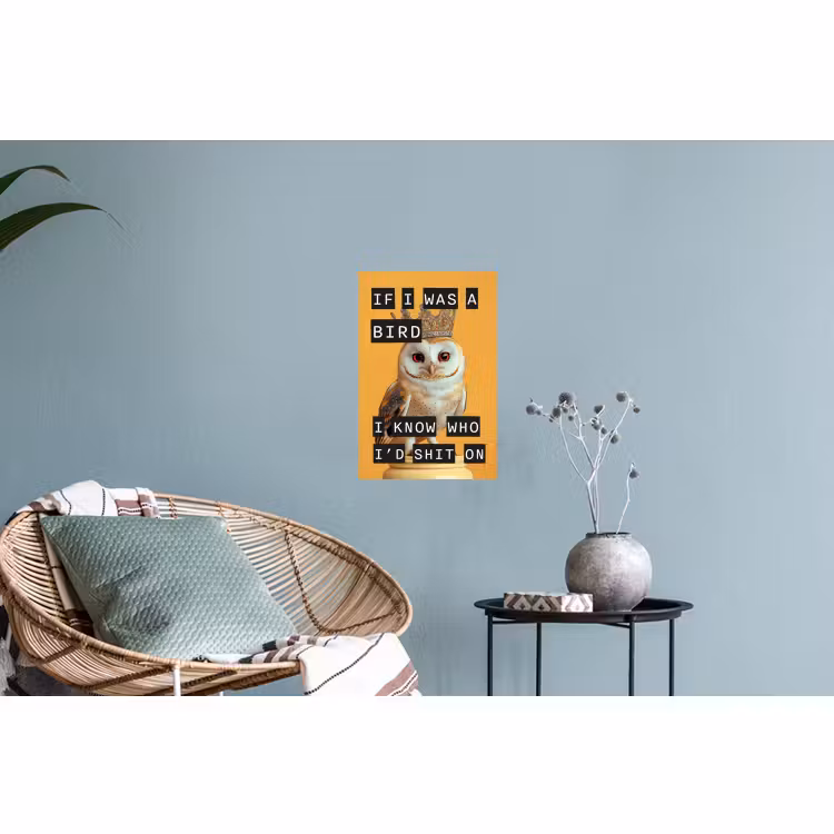 Muursticker - Geel - Uil - Vogel - Decoratie — 4