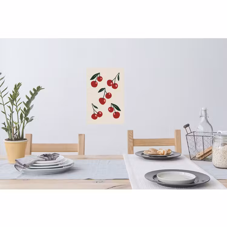 Muursticker - Kersen - Blaadjes - Rood — 3