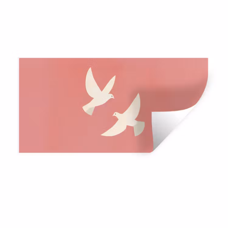 Muursticker - Duiven - Wit - Sierlijk — 1