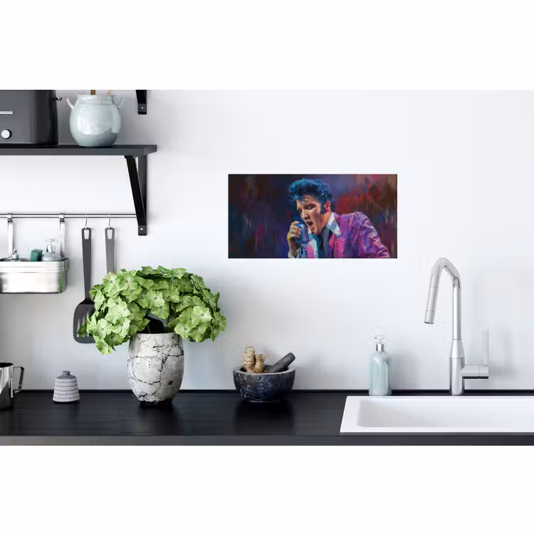 Muursticker - Expressief - Microfoon - Paars — 2