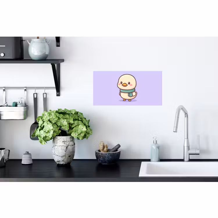 Muursticker - Eend - Sjaal - Paars — 2