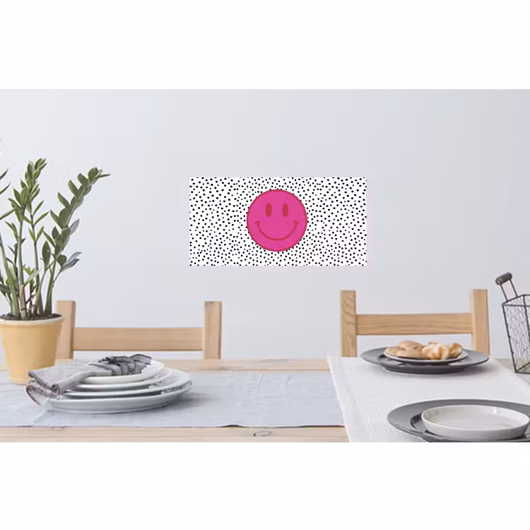 Muursticker - Smiley - Roze - Stippen — 3